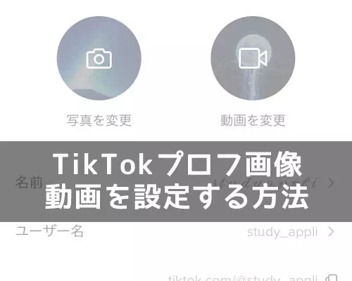 TikTokのプロフィール画像（アイコン）に動画を設定する方法