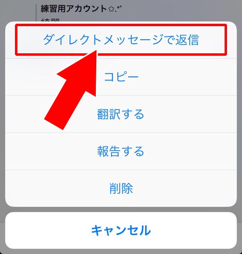 コメントに対してダイレクトメッセージで返信する場合 - コメントに返信する方法|TikTokでコメント投稿や削除方法!迷惑コメントの対処方法もまとめました
