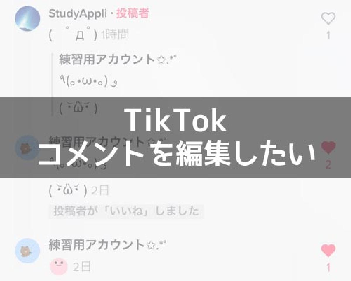 Tiktokで投稿したコメントを編集する方法は どうしても編集したい時は削除後に再投稿 Studyappli